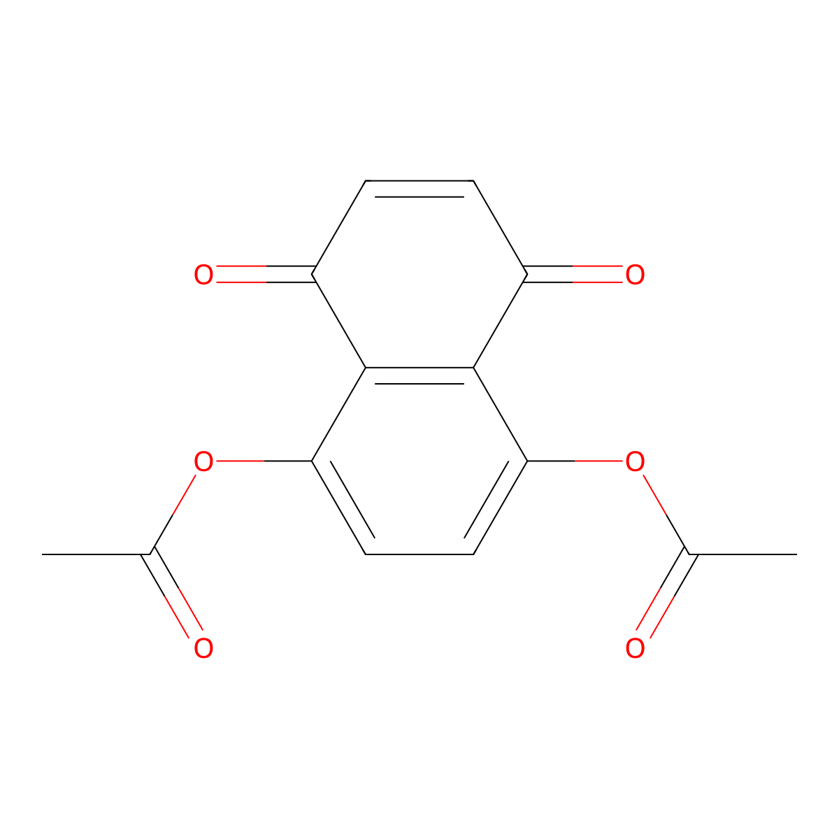 Naphthazarin diacetate molecular structure, CAS 14569-45-0