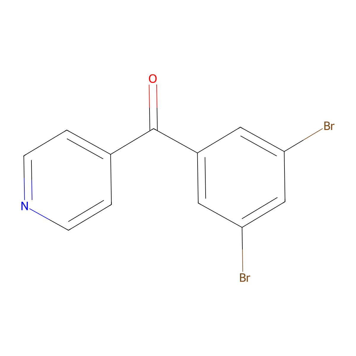 (3,5-Dibromophenyl)-pyridin-4-ylmethanone molecular structure, CAS 145691-53-8