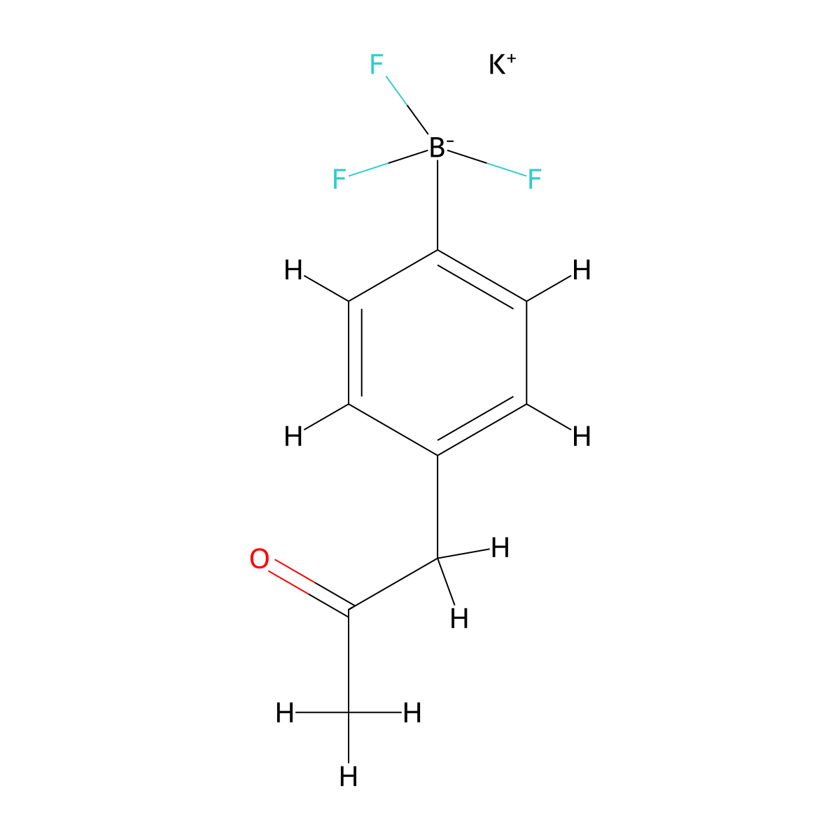 Potassium trifluoro[4-(2-oxopropyl)phenyl]boranuide molecular structure, CAS 1456913-24-8