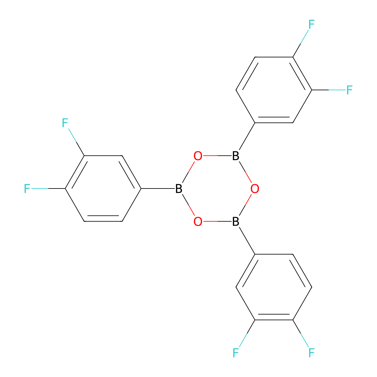2,4,6-Tris(3,4-difluorophenyl)boroxin molecular structure, CAS 1456935-98-0