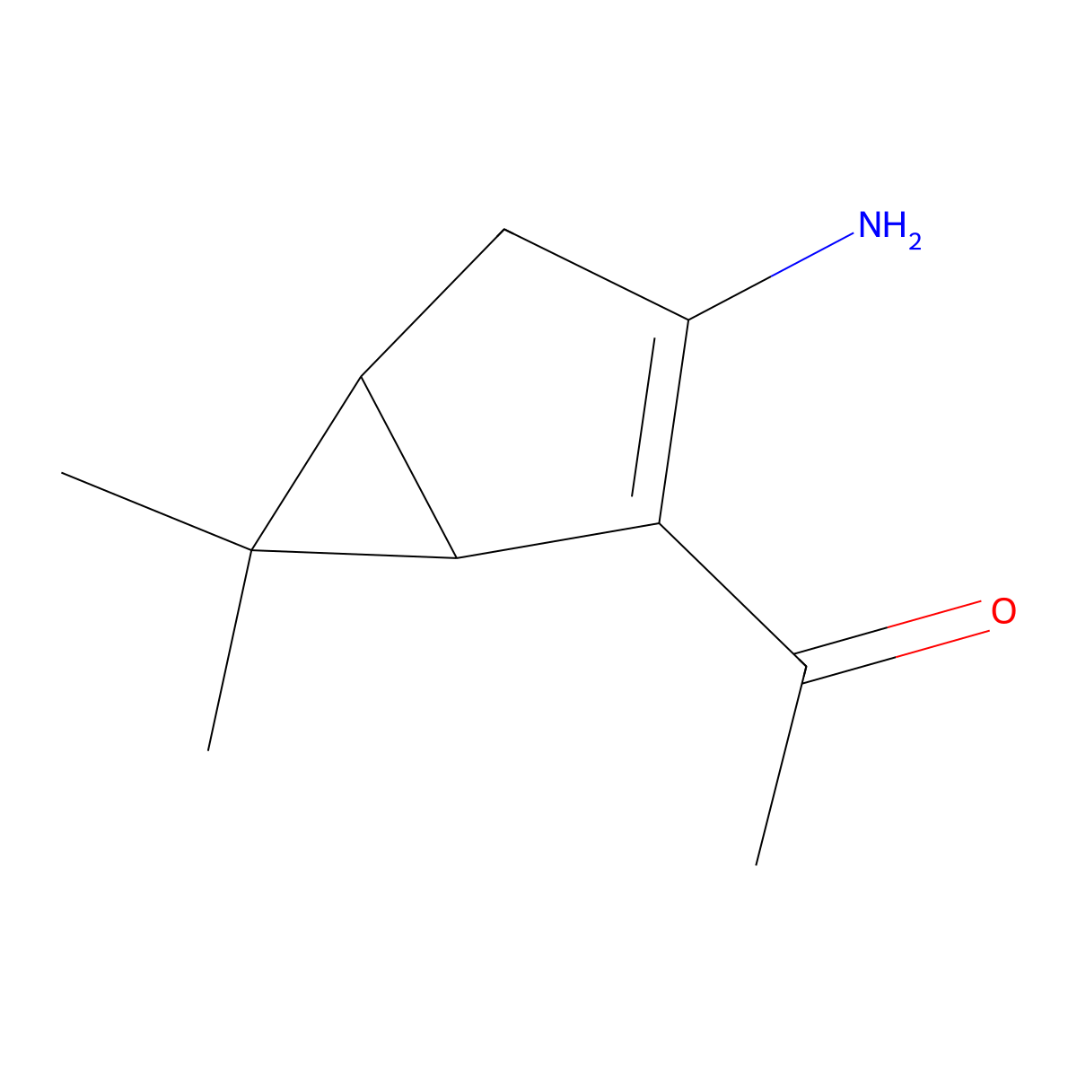 1-((1S,5R)-3-amino-6,6-dimethylbicyclo[3.1.0]hex-2-en-2-yl)ethanone molecular structure, CAS 145696-98-6