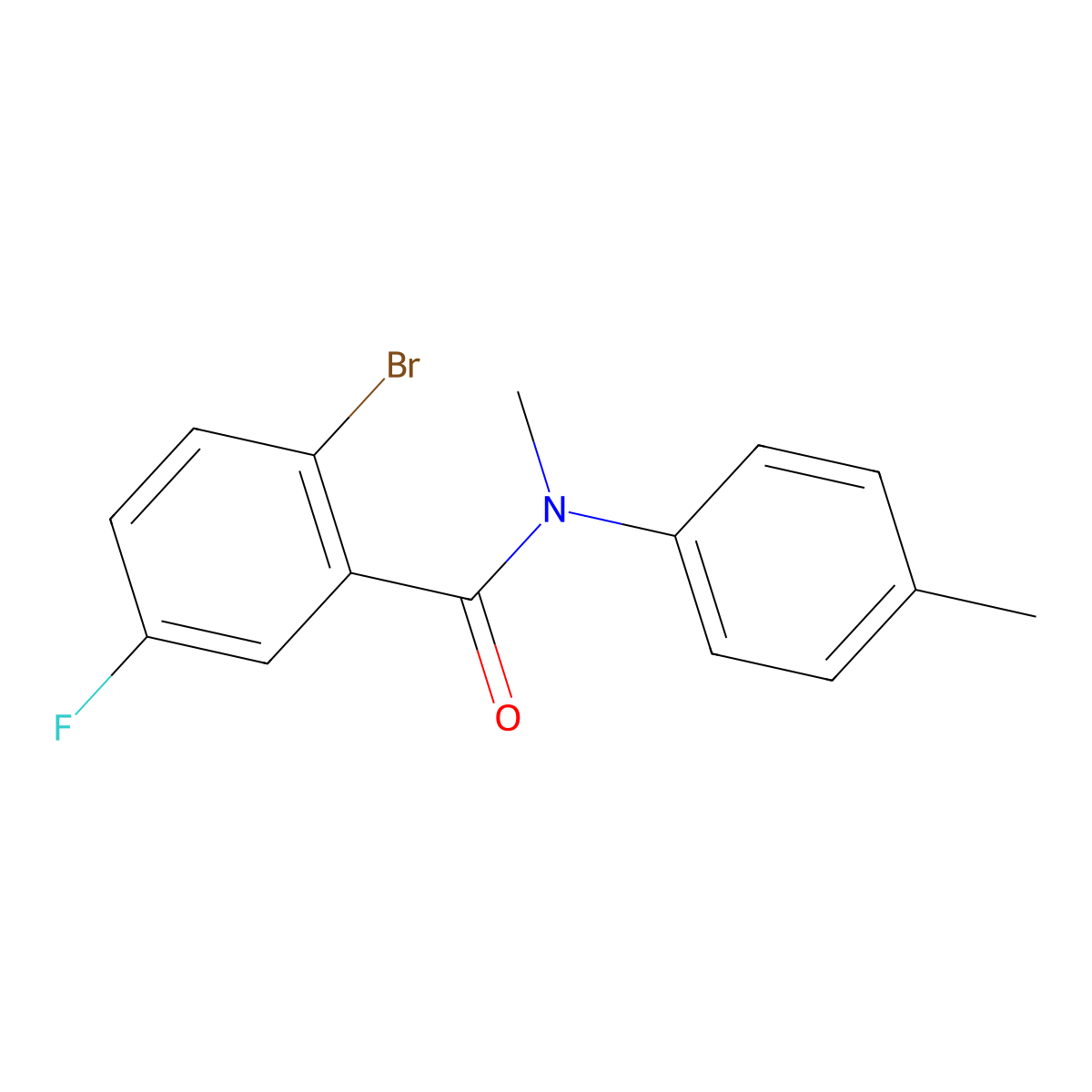 2-bromo-5-fluoro-N-methyl-N-(4-methylphenyl)benzamide molecular structure, CAS 1456969-88-2