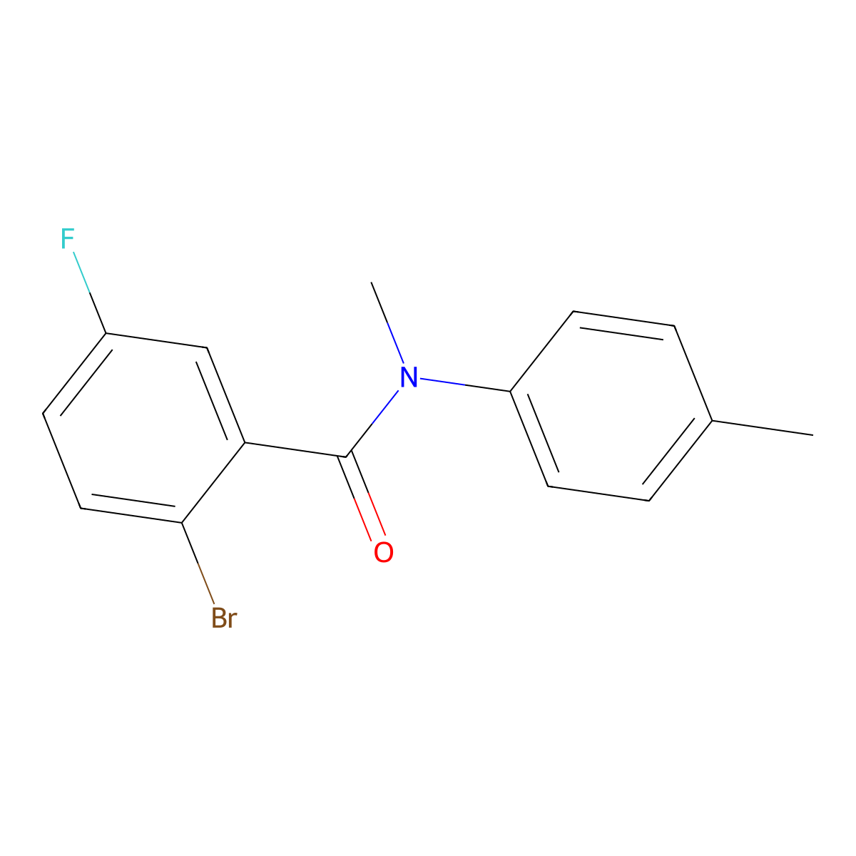 2-bromo-5-fluoro-N-methyl-N-(4-methylphenyl)benzamide molecular structure, CAS 1456969-88-2