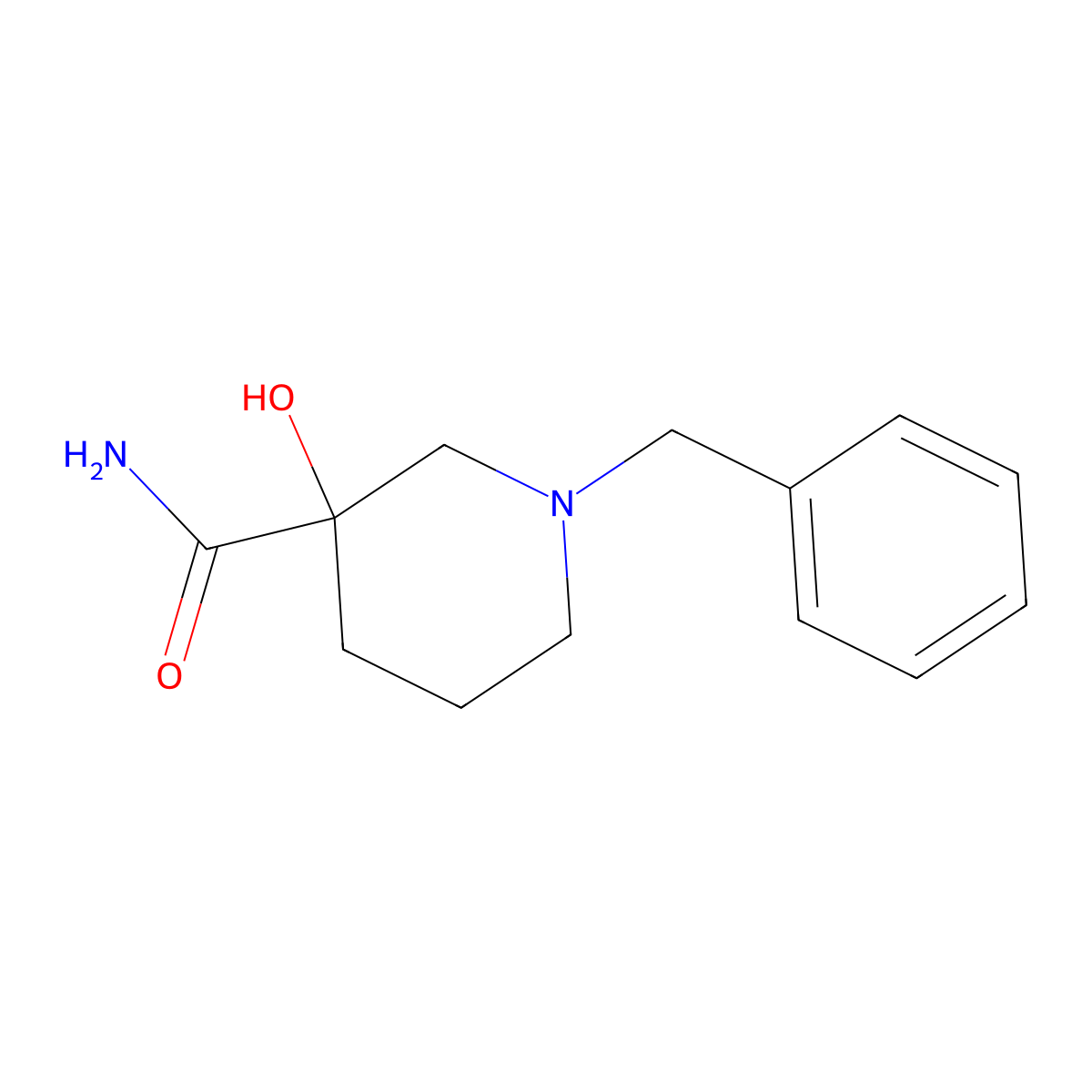 1-Benzyl-3-hydroxypiperidine-3-carboxamide molecular structure, CAS 1456974-72-3