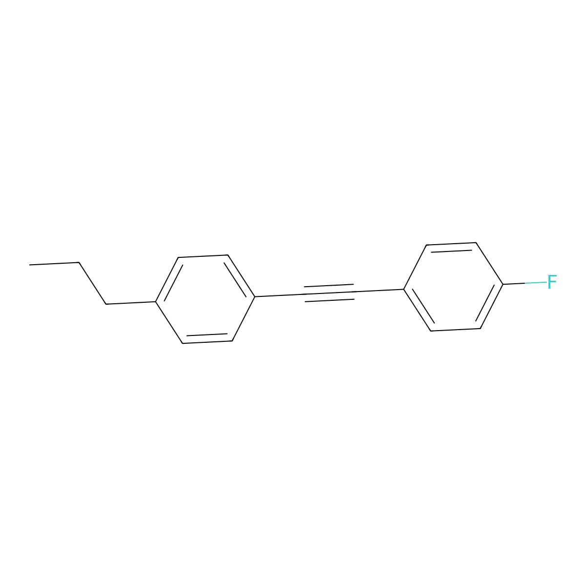 1-Fluoro-4-((4-propylphenyl)ethynyl)benzene molecular structure, CAS 145698-32-4