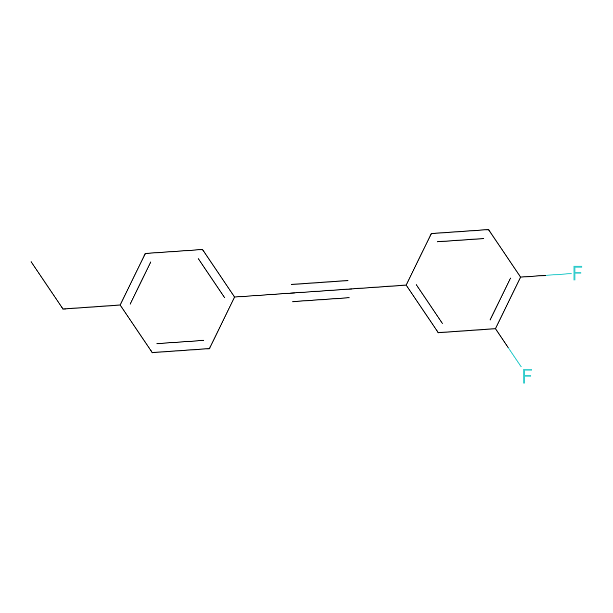 4-((4-Ethylphenyl)ethynyl)-1,2-difluorobenzene molecular structure, CAS 145698-42-6