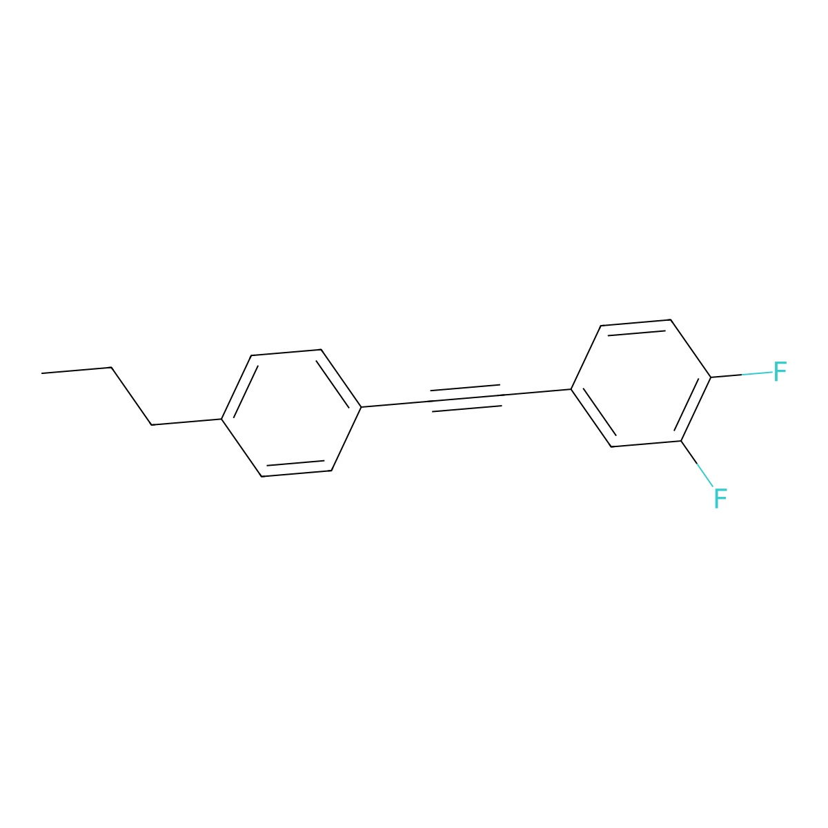 1,2-Difluoro-4-[2-(4-propylphenyl)ethynyl]benzene molecular structure, CAS 145698-43-7
