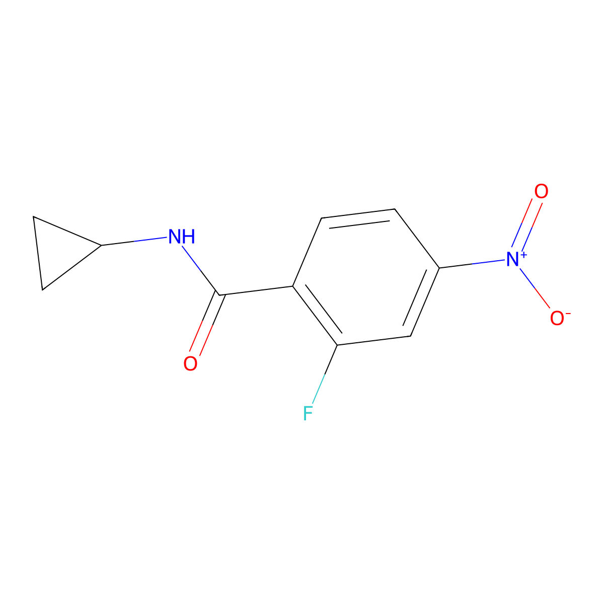 N-cyclopropyl-2-fluoro-4-nitrobenzamide molecular structure, CAS 1456980-84-9