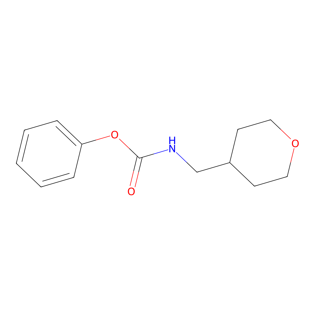 Phenyl ((tetrahydro-2H-pyran-4-YL)methyl)carbamate molecular structure, CAS 1456992-74-7