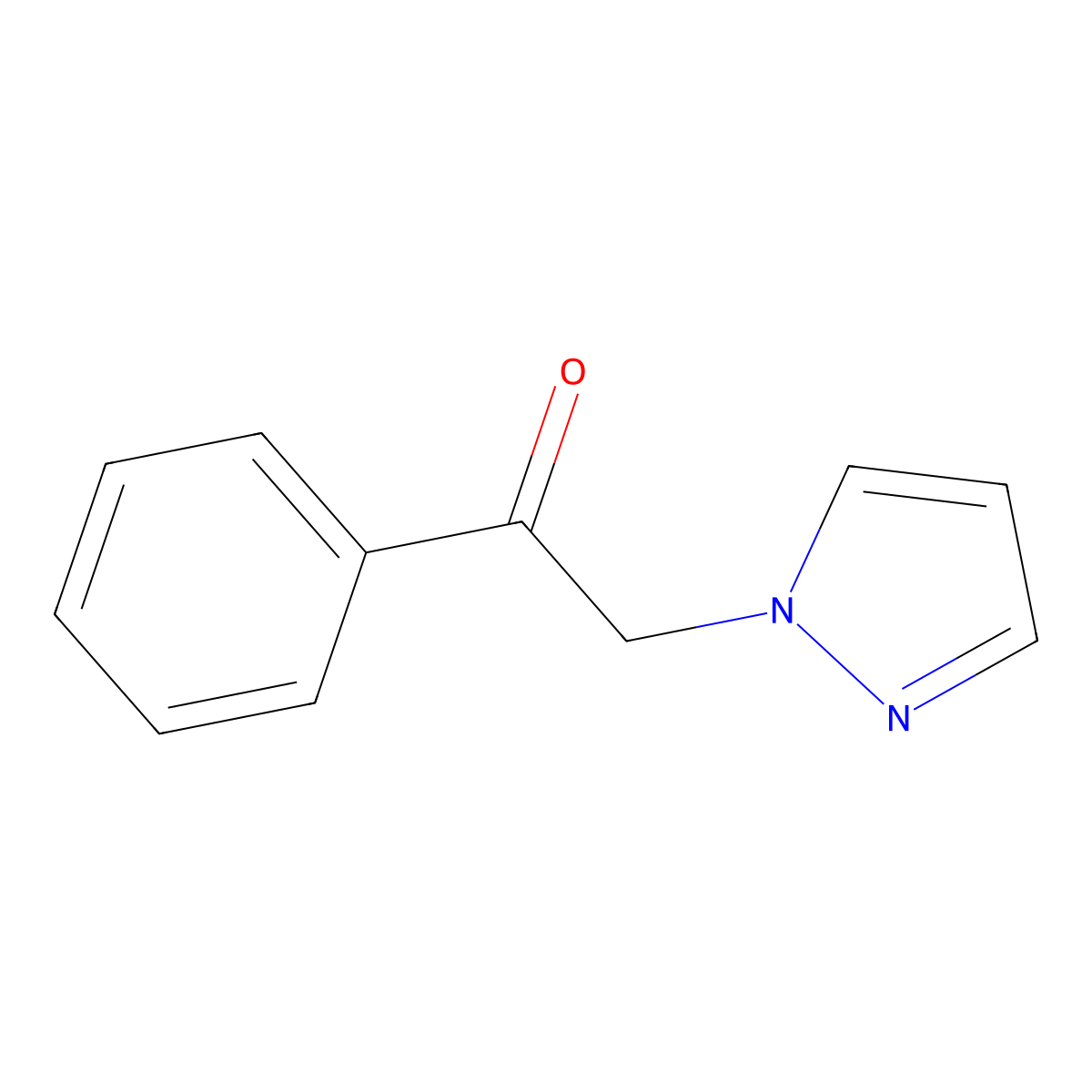 1-Phenyl-2-(1H-pyrazol-1-yl)ethanone molecular structure, CAS 1457-48-3