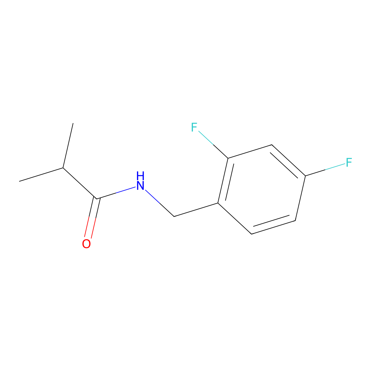 N-((2,4-difluorophenyl)methyl)-2-methylpropanamide molecular structure, CAS 1457006-45-9