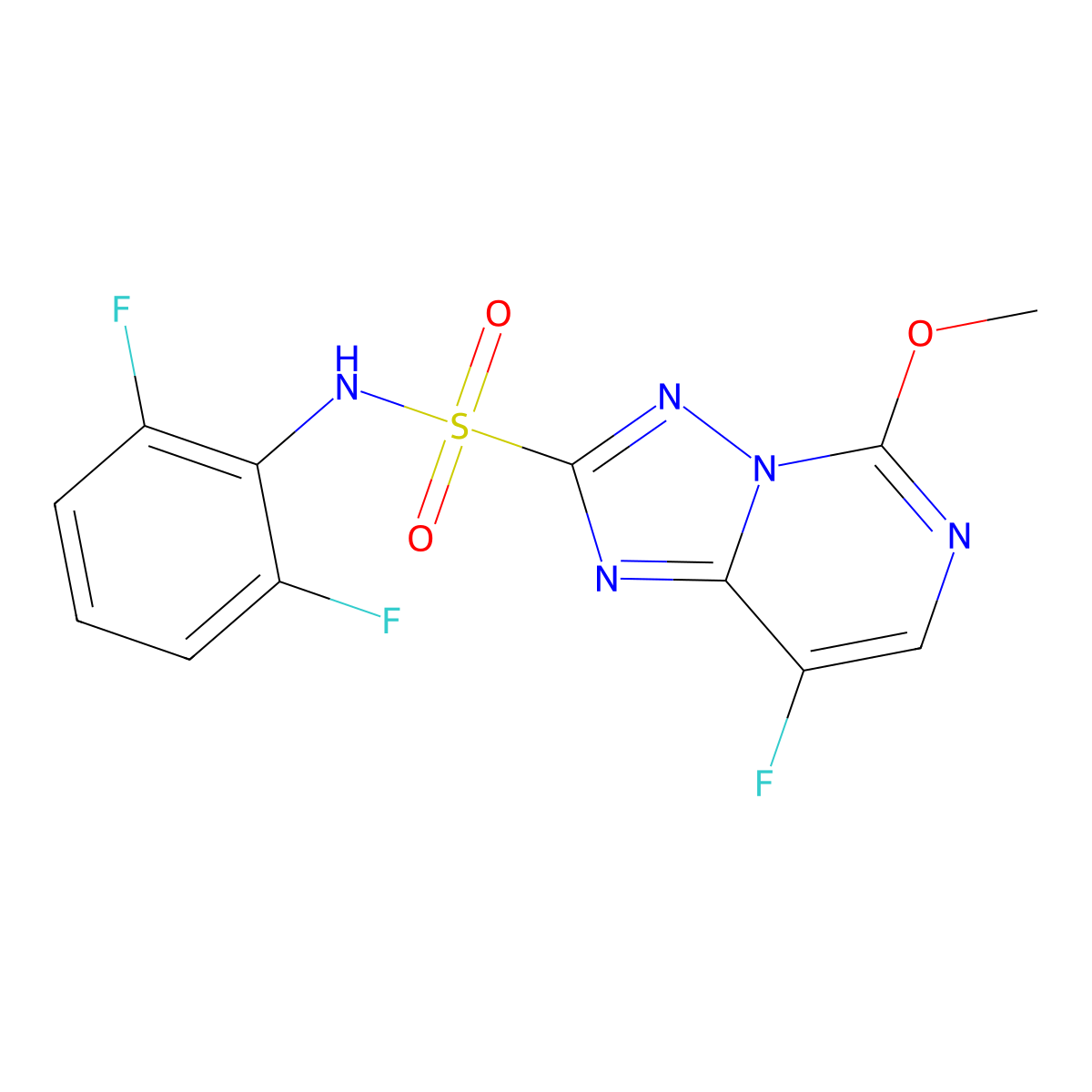 Florasulam molecular structure, CAS 145701-23-1