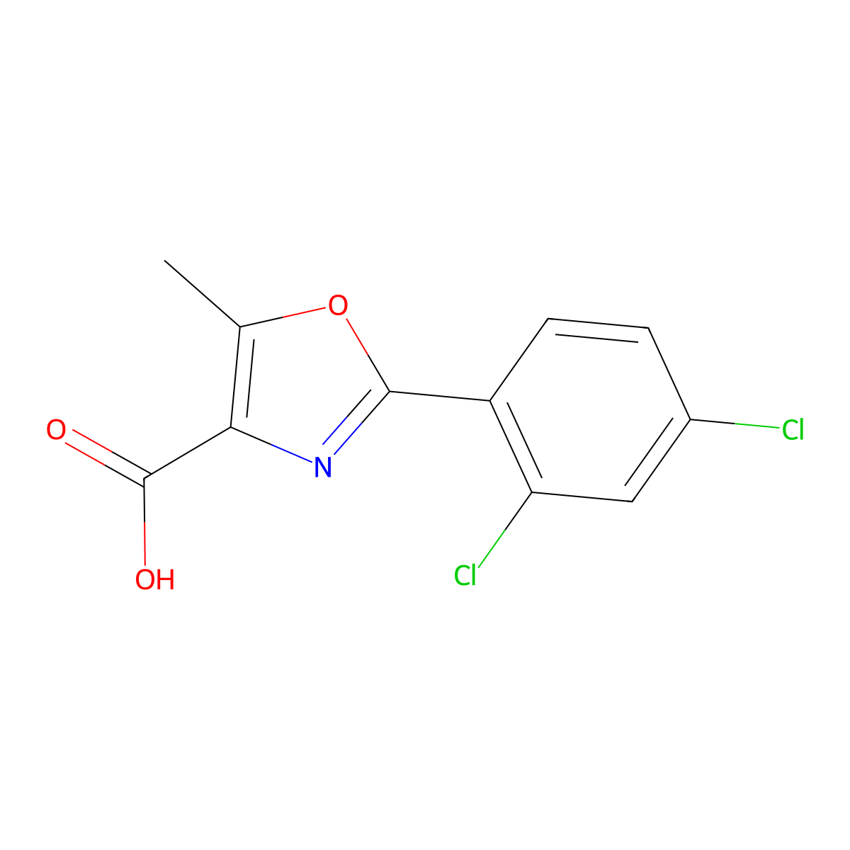 2-(2,4-Dichlorophenyl)-5-methyl-1,3-oxazole-4-carboxylic acid molecular structure, CAS 1457041-27-8