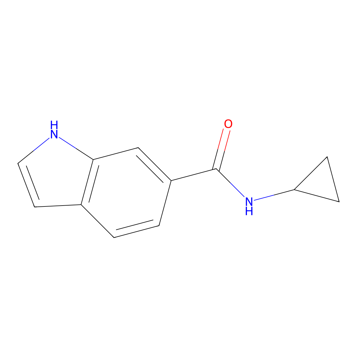 N-cyclopropyl-1H-indole-6-carboxamide molecular structure, CAS 1457061-57-2
