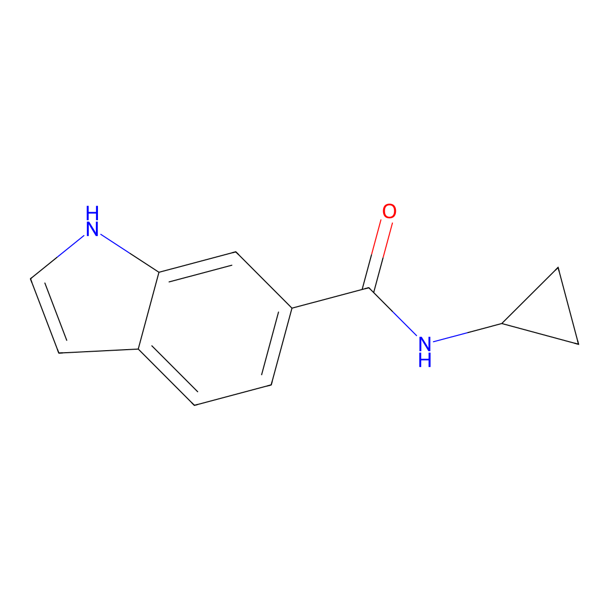 N-cyclopropyl-1H-indole-6-carboxamide molecular structure, CAS 1457061-57-2