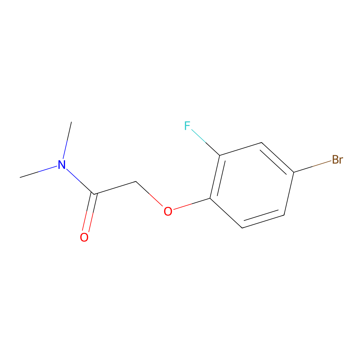 2-(4-bromo-2-fluorophenoxy)-N,N-dimethylacetamide molecular structure, CAS 1457061-80-1