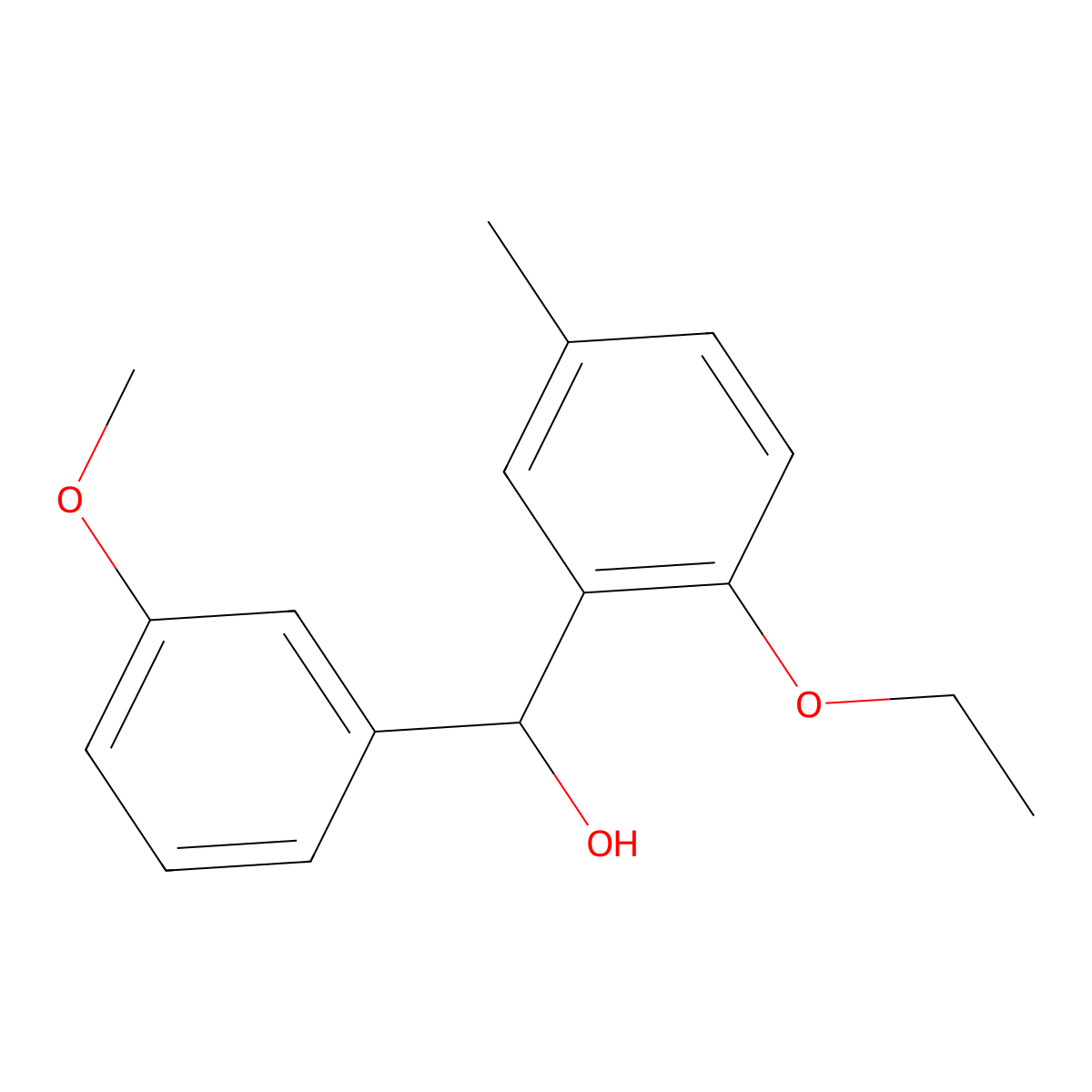 (2-Ethoxy-5-methylphenyl)(3-methoxyphenyl)methanol molecular structure, CAS 1457119-40-2