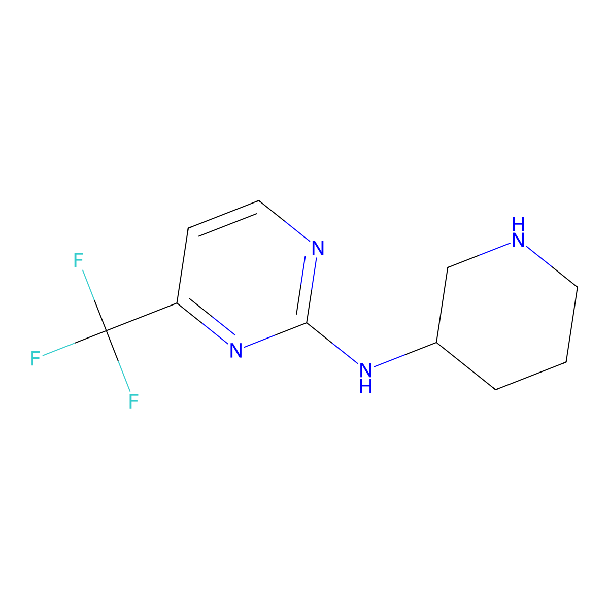 N-(piperidin-3-yl)-4-(trifluoromethyl)pyrimidin-2-amine molecular structure, CAS 1457170-10-3