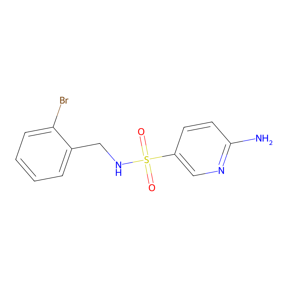 6-amino-N-[(2-bromophenyl)methyl]pyridine-3-sulfonamide molecular structure, CAS 1457235-31-2