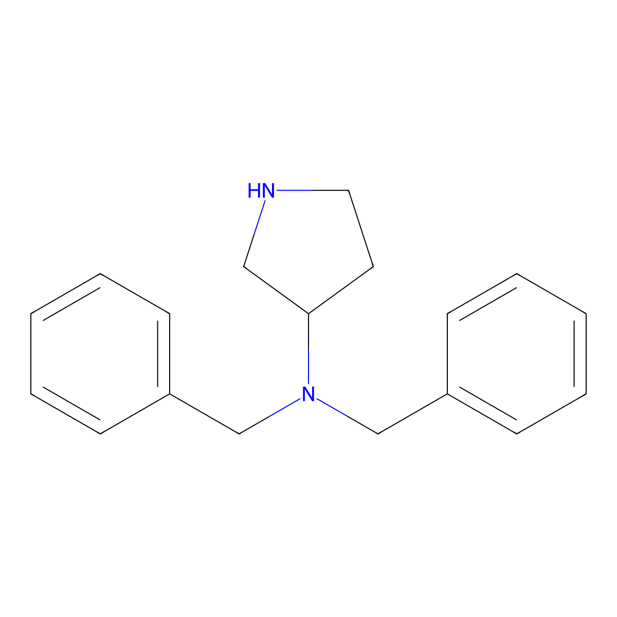 N,N-dibenzylpyrrolidin-3-amine molecular structure, CAS 1457237-57-8