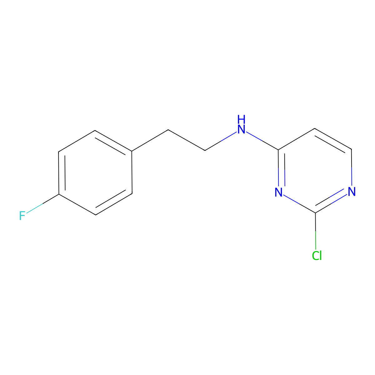 2-chloro-N-(4-fluorophenethyl)pyrimidin-4-amine molecular structure, CAS 1457242-92-0