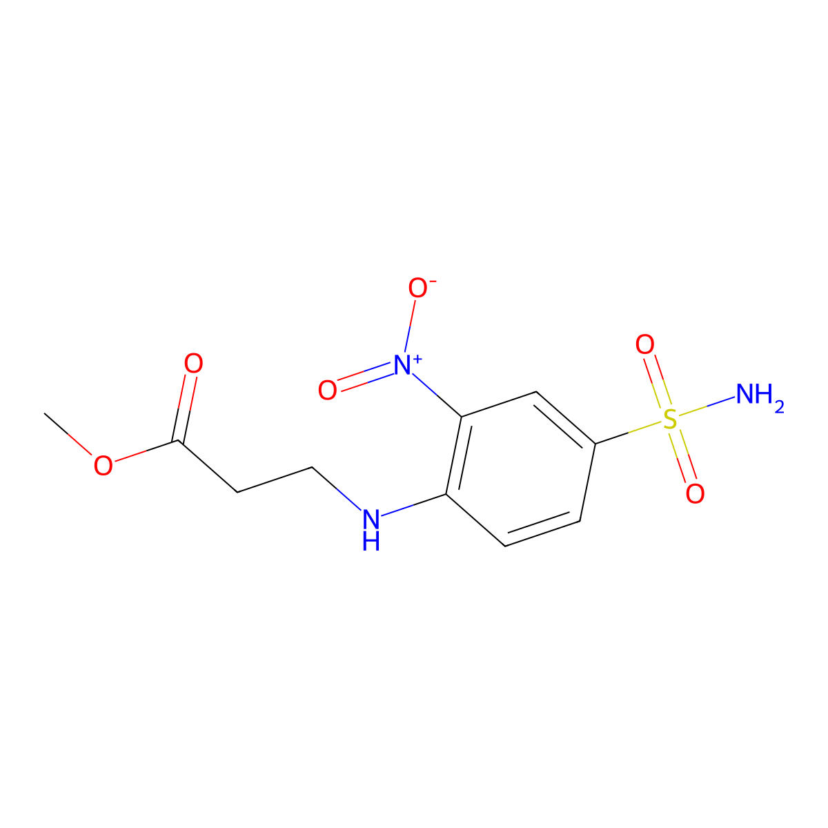 Methyl 3-[(2-nitro-4-sulfamoylphenyl)amino]propanoate molecular structure, CAS 1457261-04-9