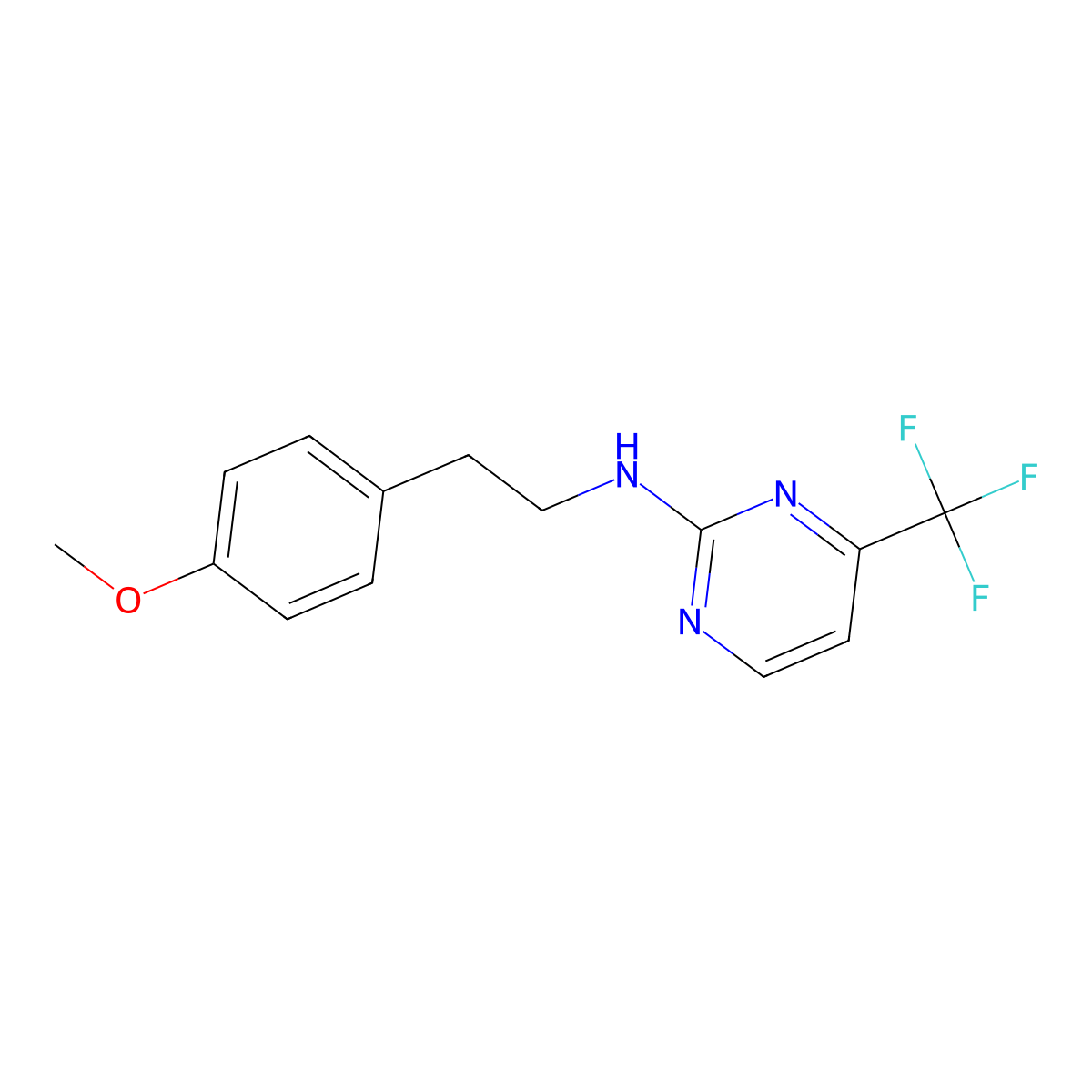 N-[2-(4-methoxyphenyl)ethyl]-4-(trifluoromethyl)pyrimidin-2-amine molecular structure, CAS 1457281-53-6