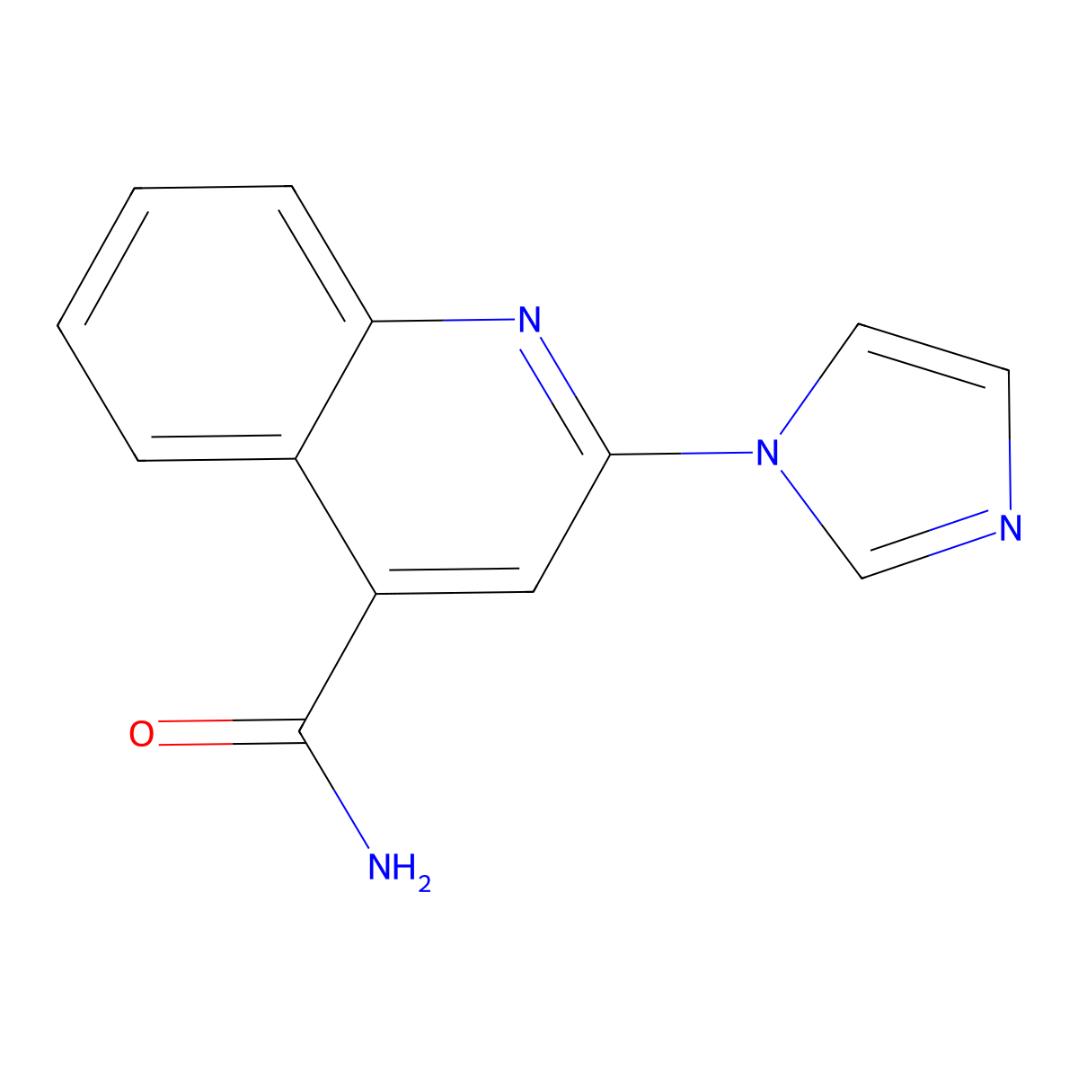 2-(1H-Imidazol-1-yl)quinoline-4-carboxamide molecular structure, CAS 1457288-37-7