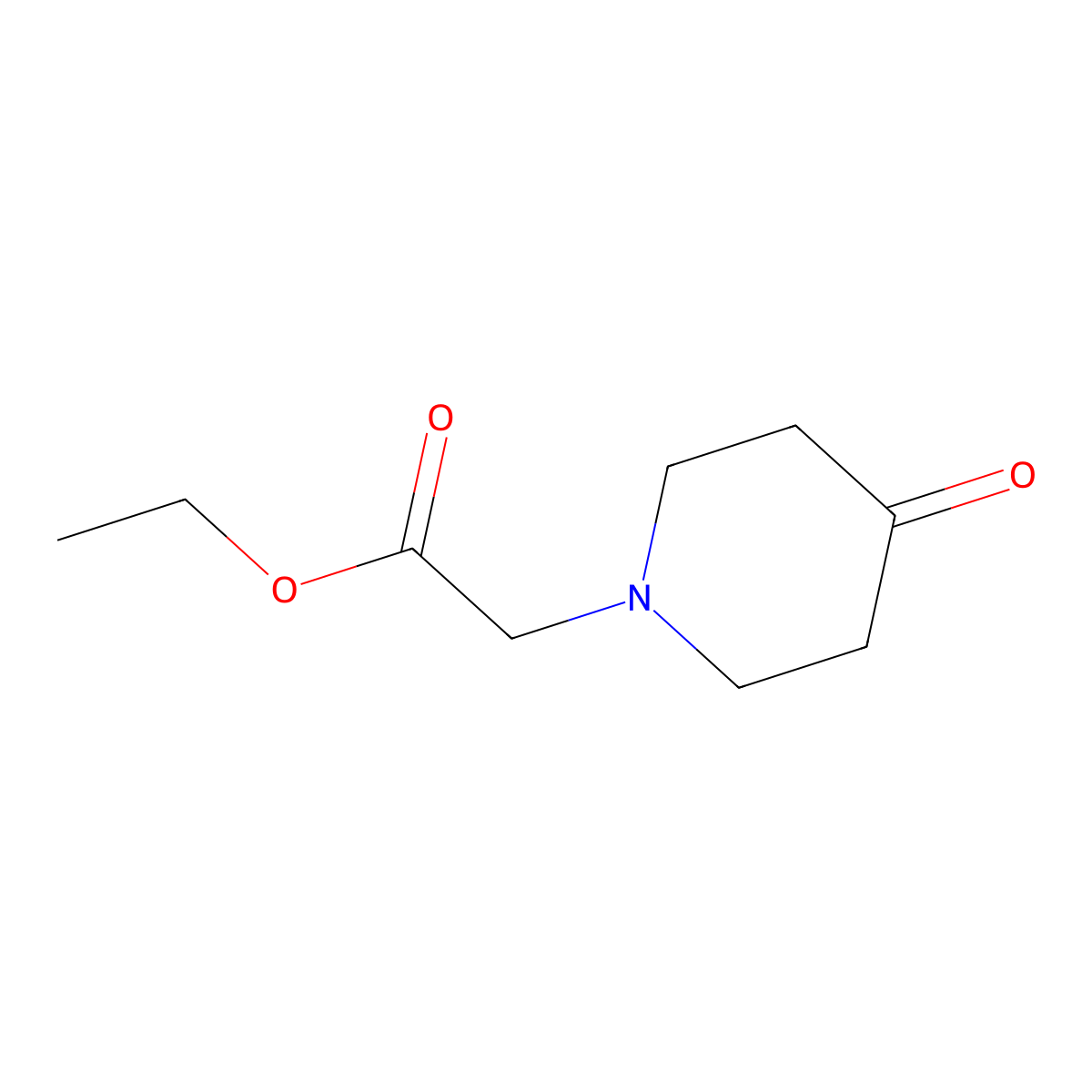 Ethyl 2-(4-oxopiperidin-1-YL)acetate molecular structure, CAS 145729-10-8