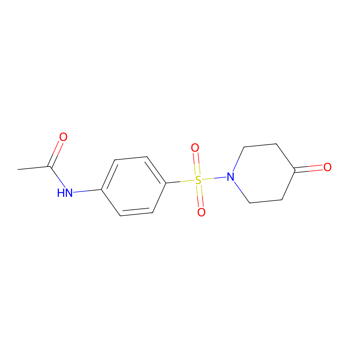 N-{4-[(4-oxopiperidin-1-yl)sulfonyl]phenyl}acetamide molecular structure, CAS 145729-15-3