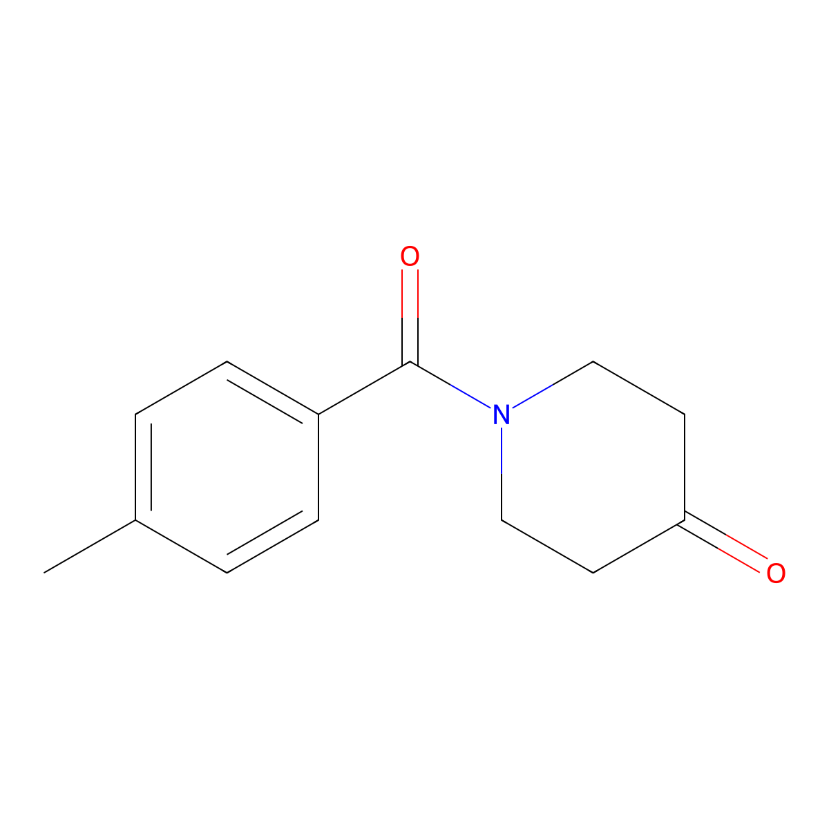 1-(4-Methylbenzoyl)piperidin-4-one molecular structure, CAS 145729-25-5