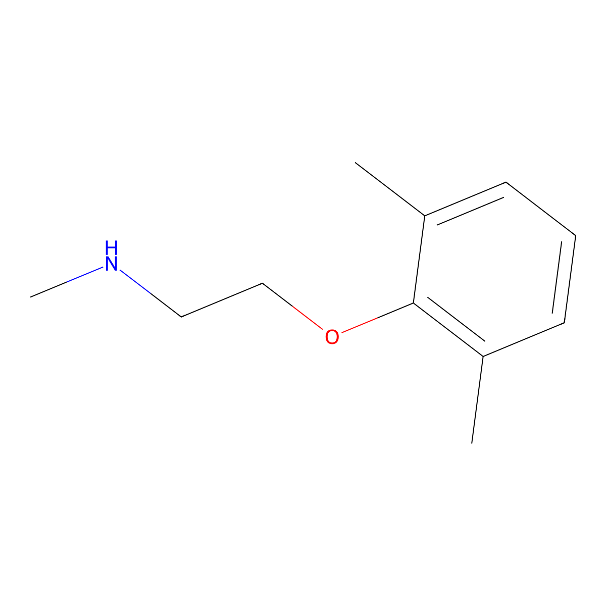 2-(2,6-dimethylphenoxy)-N-methylethanamine molecular structure, CAS 14573-22-9