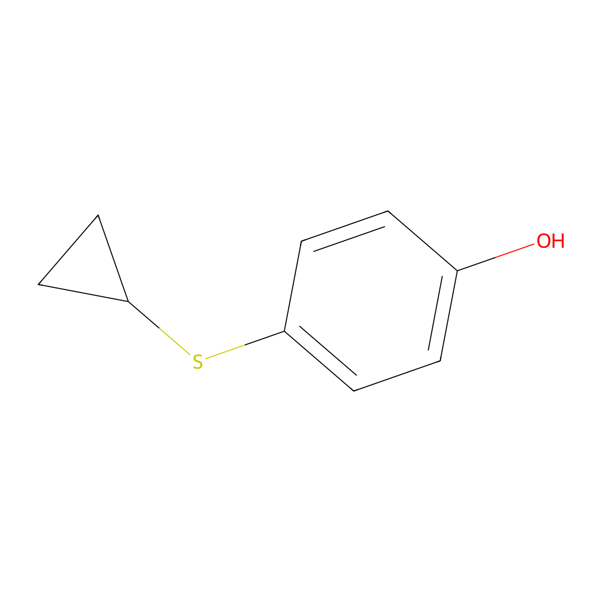 4-(Cyclopropylsulfanyl)phenol molecular structure, CAS 14573-84-3
