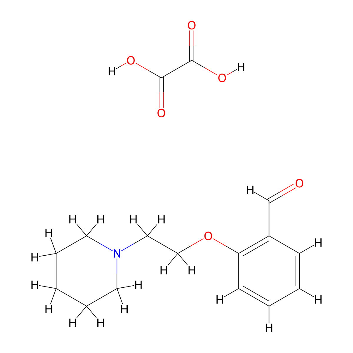 2-(2-(Piperidin-1-yl)ethoxy)benzaldehyde oxalate molecular structure, CAS 14573-94-5