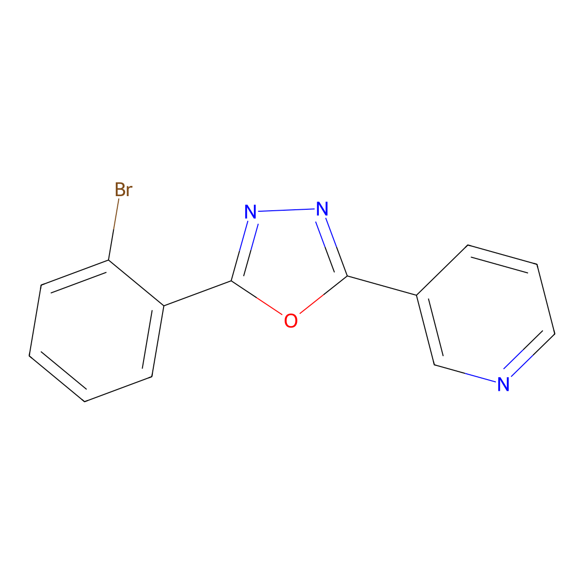 3-[5-(2-Bromophenyl)-1,3,4-oxadiazol-2-yl]pyridine molecular structure, CAS 145731-84-6