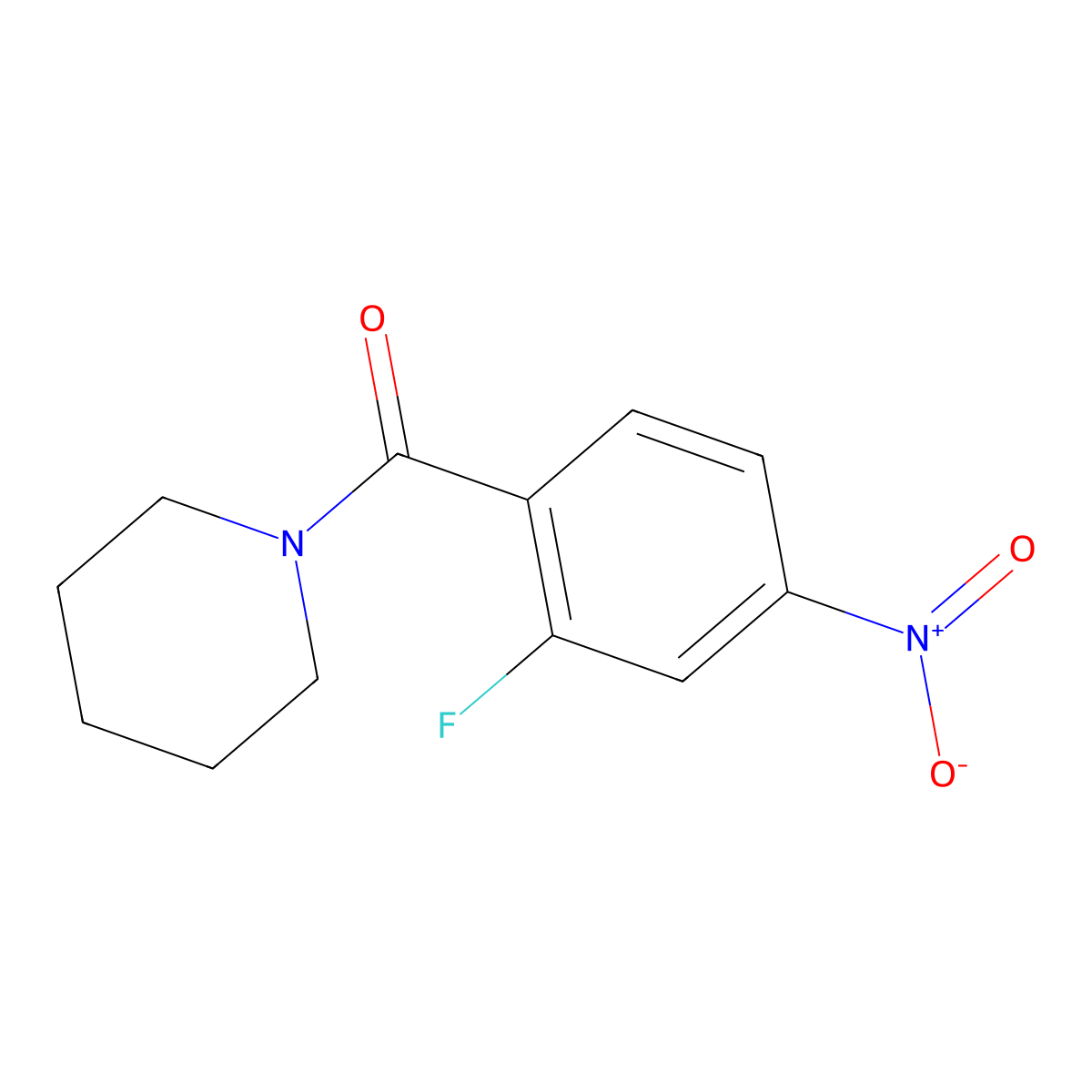 (2-Fluoro-4-nitrophenyl)(piperidin-1-yl)methanone molecular structure, CAS 1457315-94-4