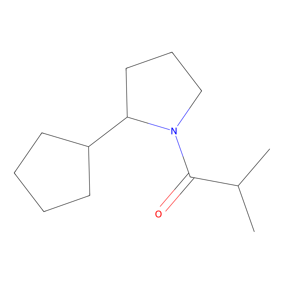 1-(2-Cyclopentylpyrrolidin-1-yl)-2-methylpropan-1-one molecular structure, CAS 1457317-28-0