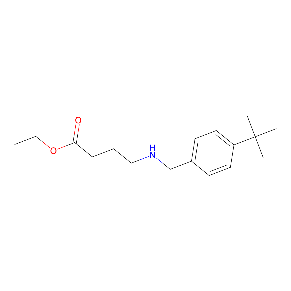 Ethyl 4-{[(4-tert-butylphenyl)methyl]amino}butanoate molecular structure, CAS 1457327-03-5