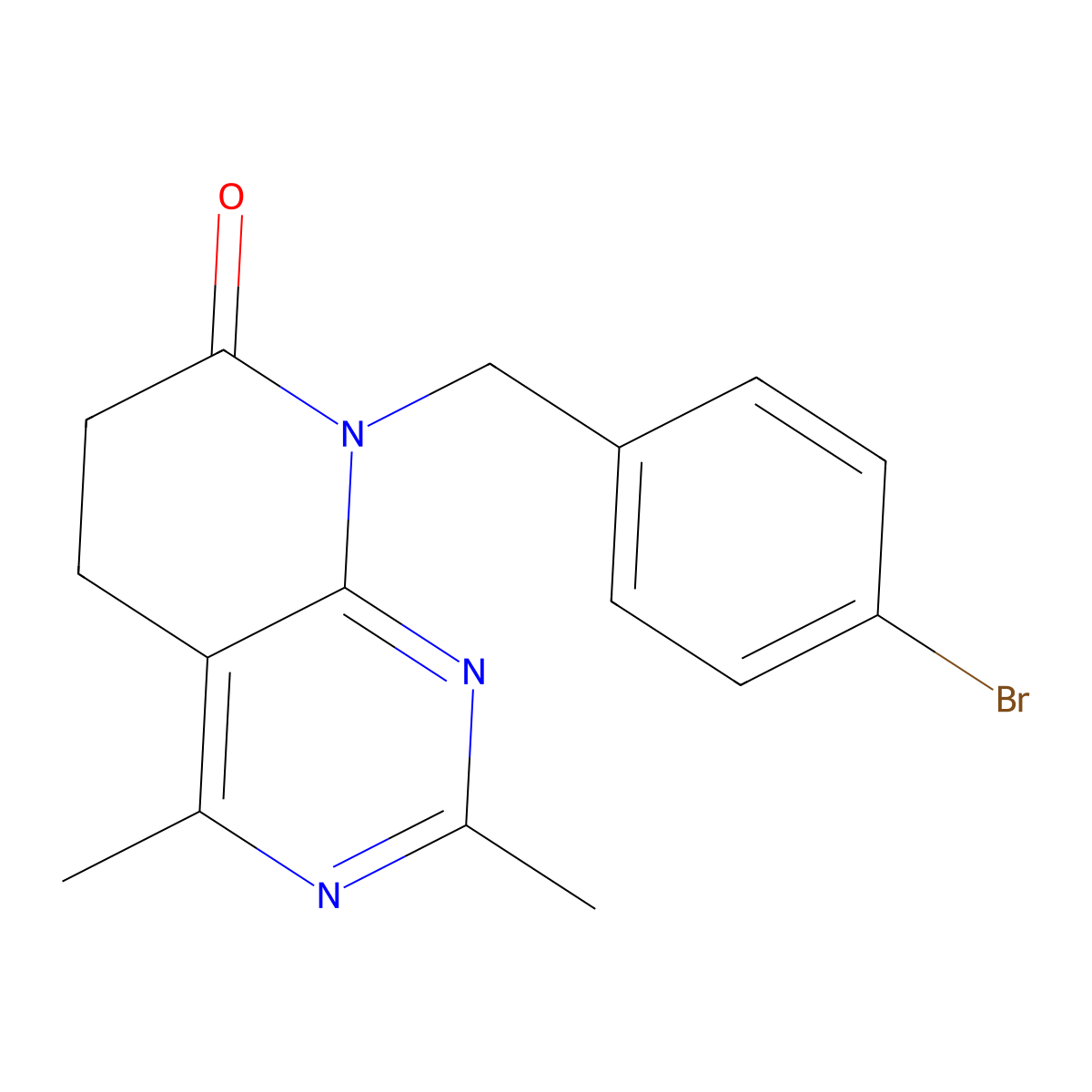 8-(4-Bromobenzyl)-2,4-dimethyl-5,6-dihydropyrido[2,3-d]pyrimidin-7(8H)-one molecular structure, CAS 145733-62-6