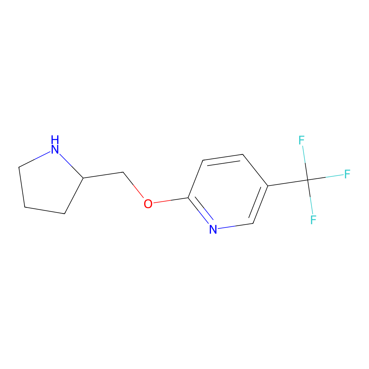 2-[(Pyrrolidin-2-yl)methoxy]-5-(trifluoromethyl)pyridine molecular structure, CAS 1457333-89-9