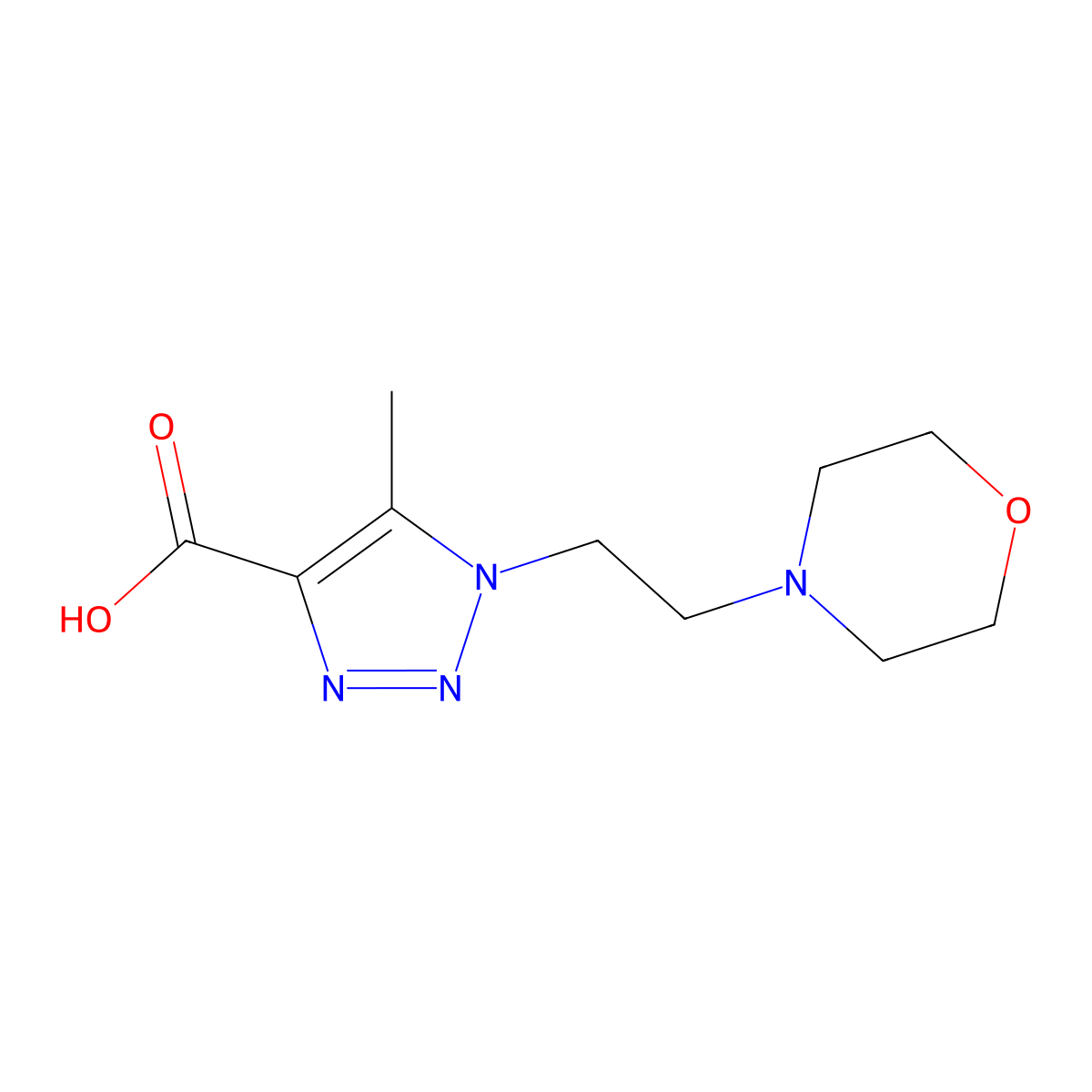 5-Methyl-1-(2-morpholinoethyl)-1h-1,2,3-triazole-4-carboxylic acid molecular structure, CAS 1457348-31-0