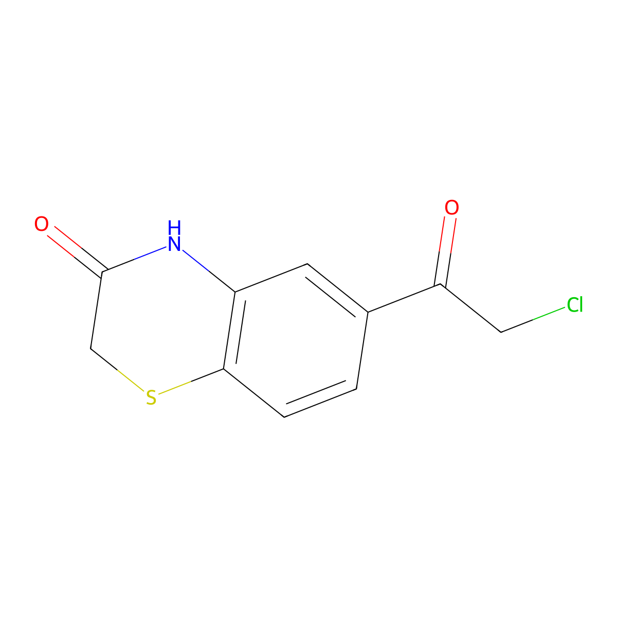 6-Chloroacetyl-2H-1,4-benzothiazin-3(4H)-one molecular structure, CAS 145736-61-4