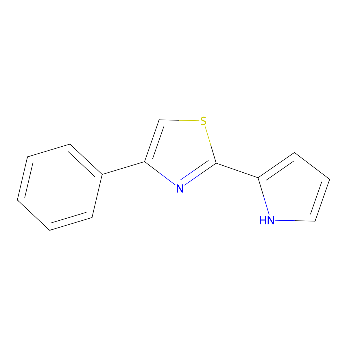 4-Phenyl-2-(1H-pyrrol-2-yl)-1,3-thiazole molecular structure, CAS 145737-02-6