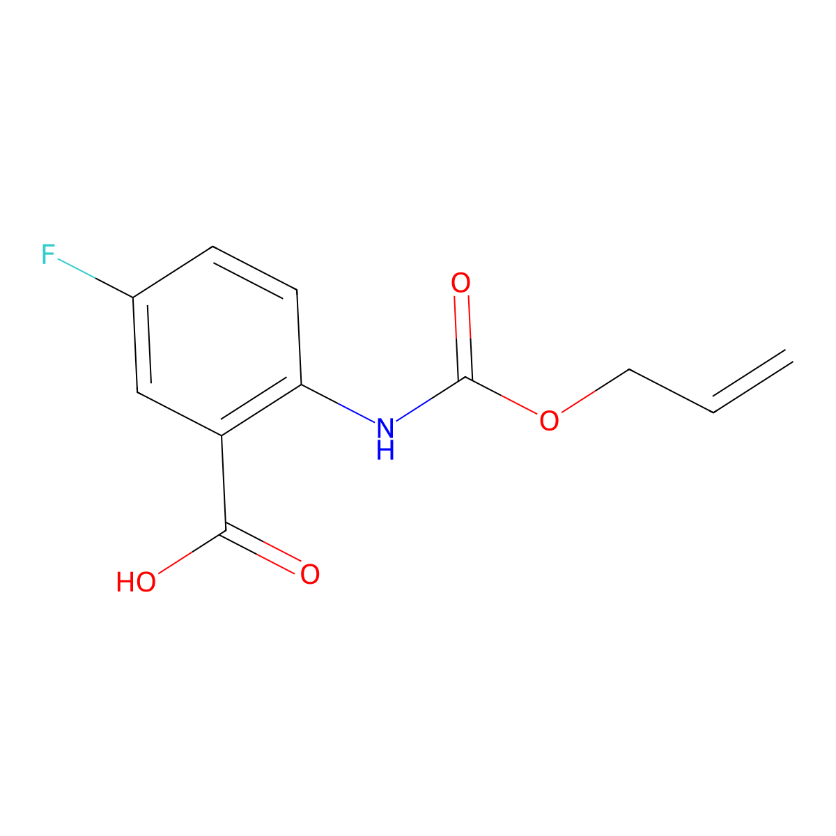 5-Fluoro-2-{[(prop-2-en-1-yloxy)carbonyl]amino}benzoic acid molecular structure, CAS 1457370-73-8