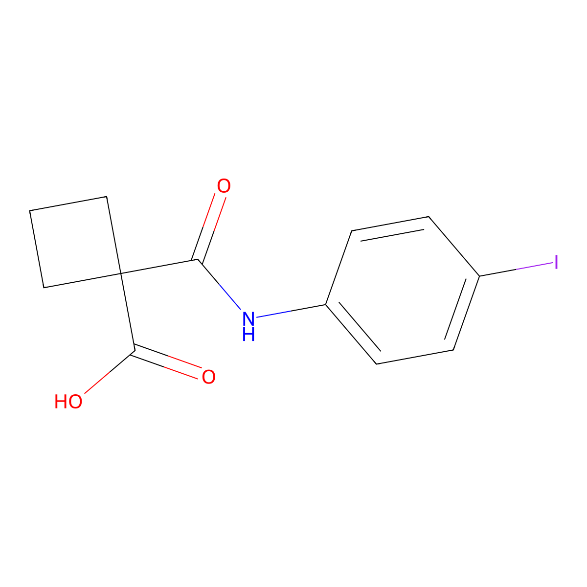 1-(4-Iodophenylcarbamoyl)-cyclobutanecarboxylic acid molecular structure, CAS 1457370-74-9