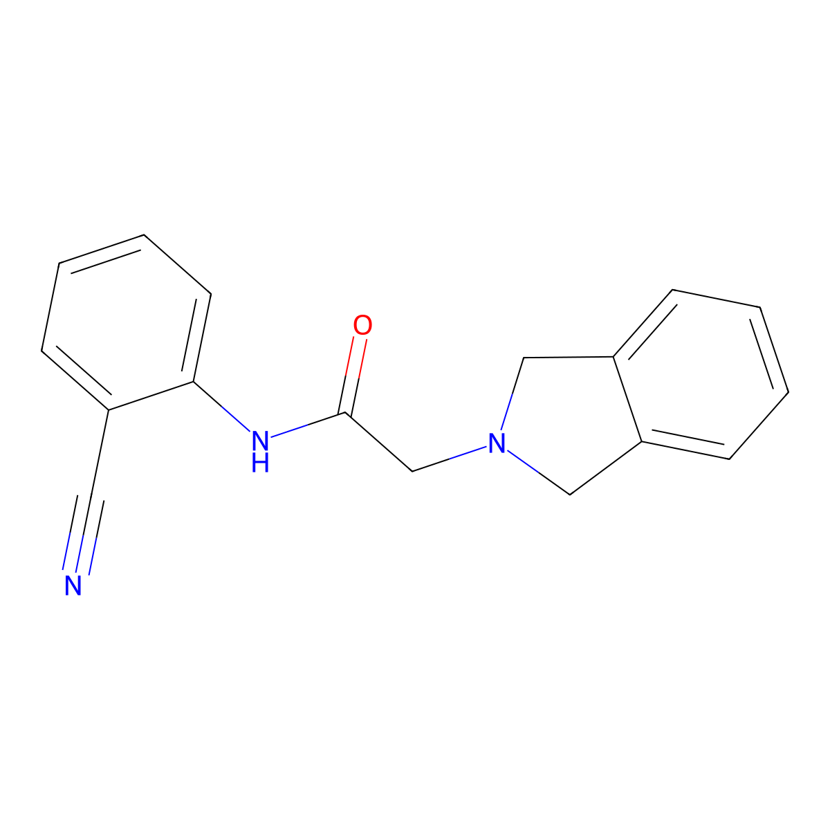 N-(2-cyanophenyl)-2-(2,3-dihydro-1H-isoindol-2-yl)acetamide molecular structure, CAS 1457378-81-2