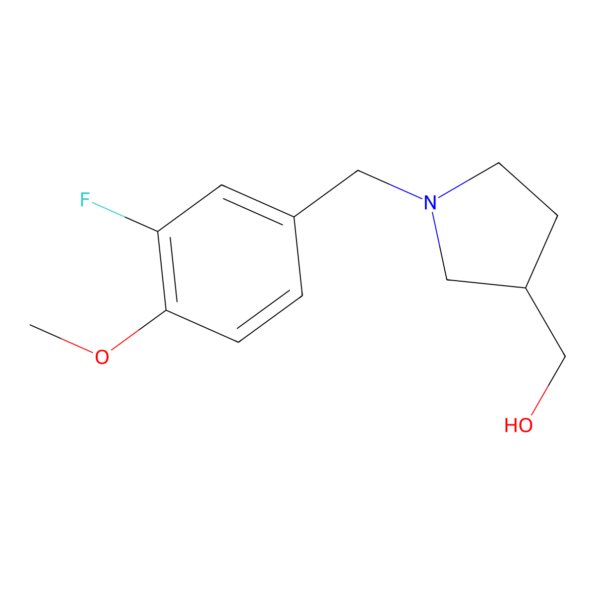 (1-(3-Fluoro-4-methoxybenzyl)pyrrolidin-3-yl)methanol molecular structure, CAS 1457410-78-4