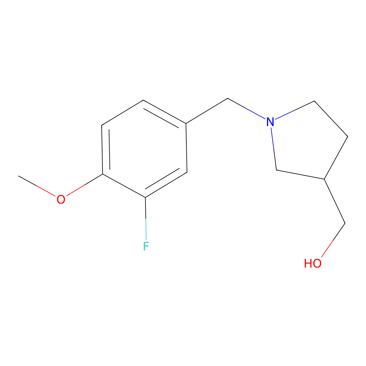(1-(3-Fluoro-4-methoxybenzyl)pyrrolidin-3-yl)methanol molecular structure, CAS 1457410-78-4
