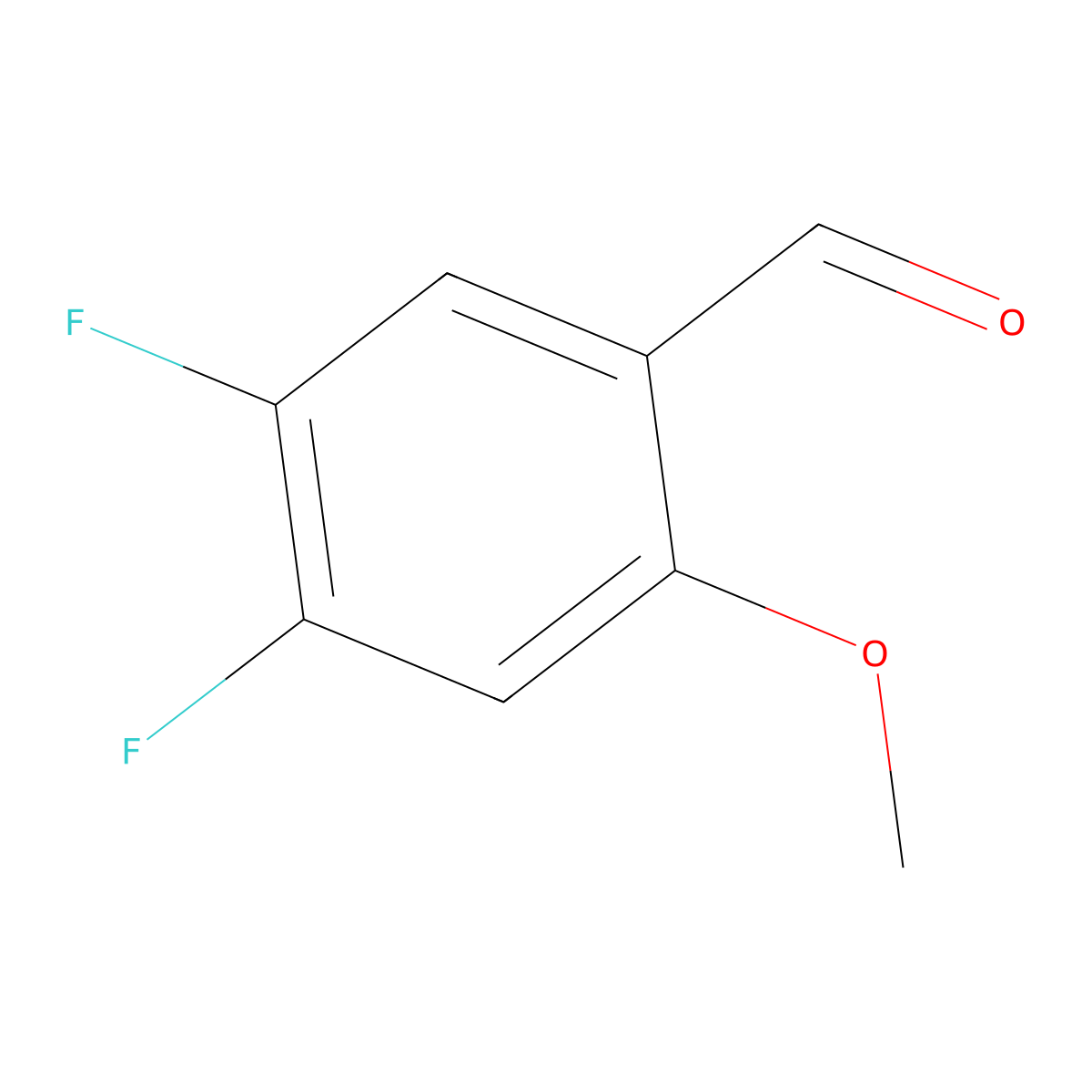 4,5-Difluoro-2-methoxybenzaldehyde molecular structure, CAS 145742-34-3