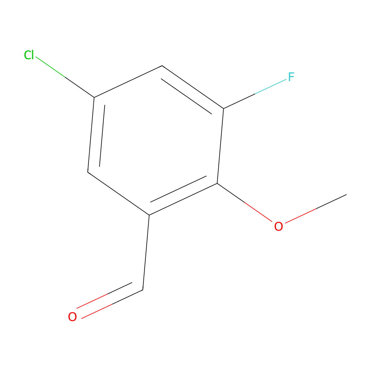 5-Chloro-3-fluoro-2-methoxybenzaldehyde molecular structure, CAS 145742-35-4